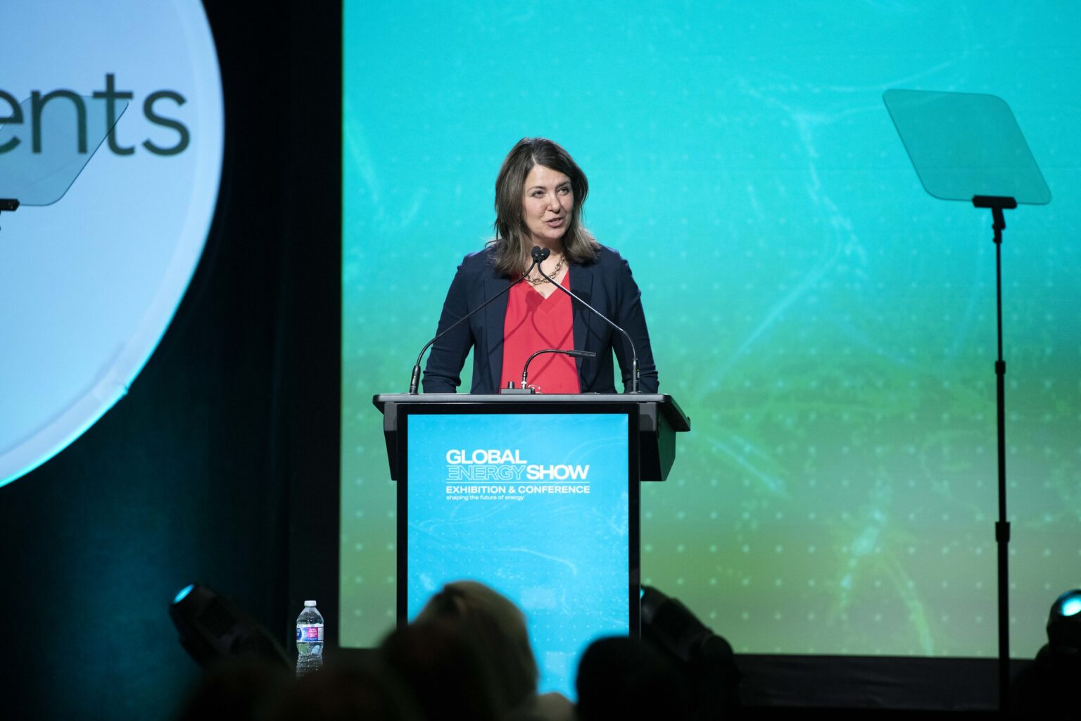 Alberta Premier Danielle Smith speaks at the Global Energy Show in Calgary.