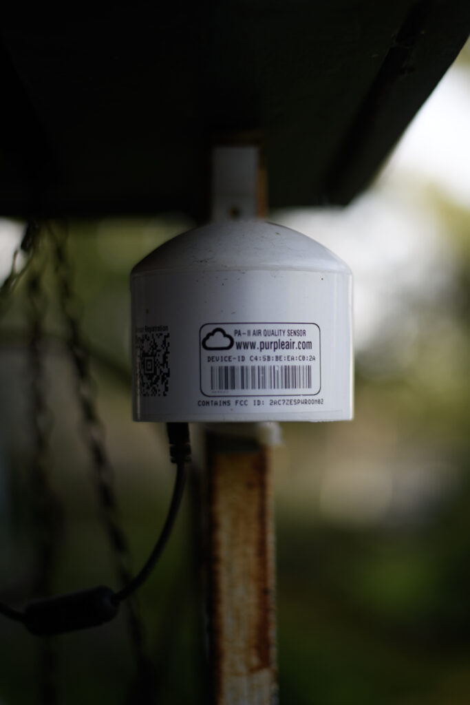 Houston, Texas: An air monitor at Carolyn Stone’s home in the Channelview neighborhood of Houston, Texas on July 13, 2023.

PUBLIC HEALTH WATCH/ MARK FELIX
