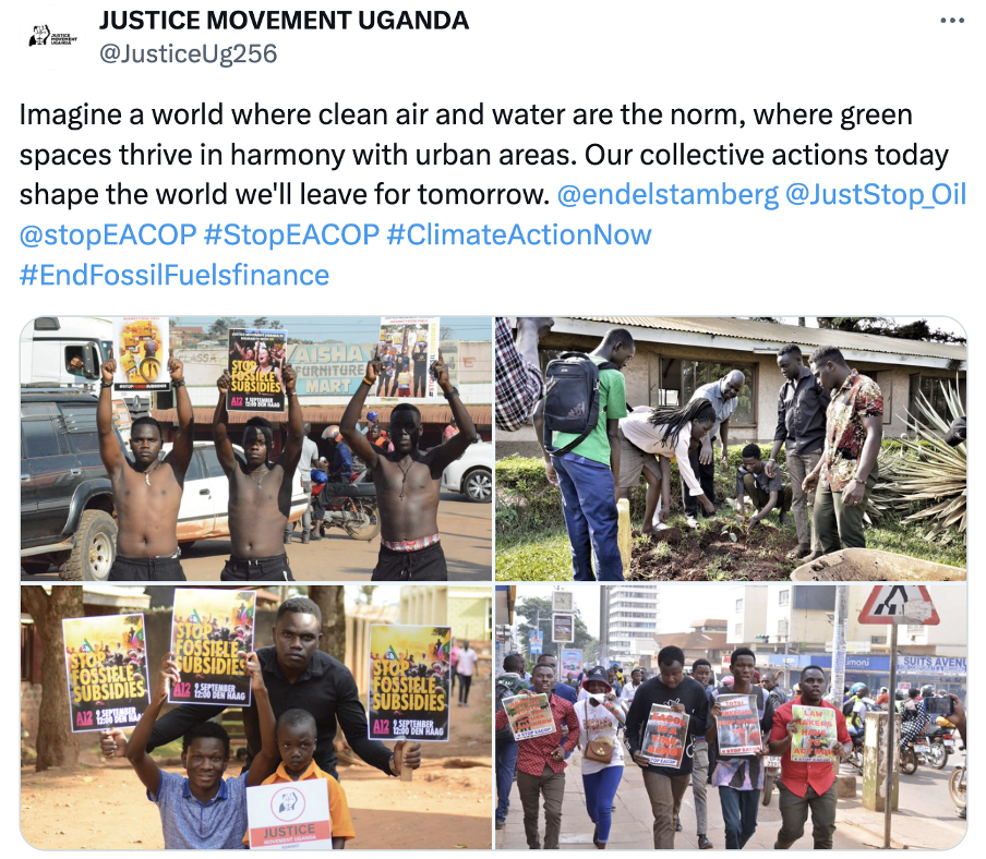 A post on X by Justice Movement Uganda