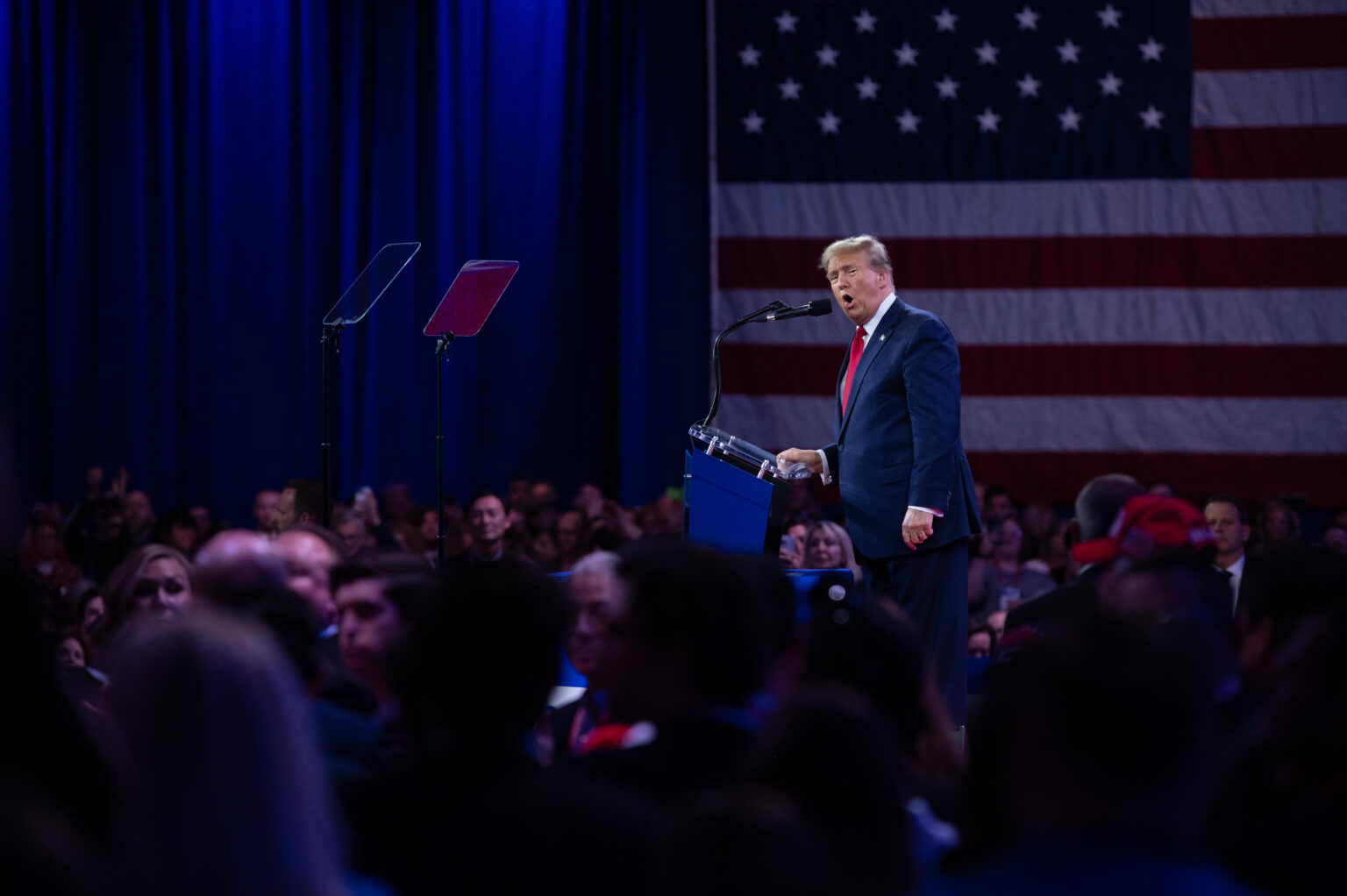 Donald Trump speaks at the Conservative Political Action Conference (CPAC) in February 2024. Credit: Zach D. Roberts