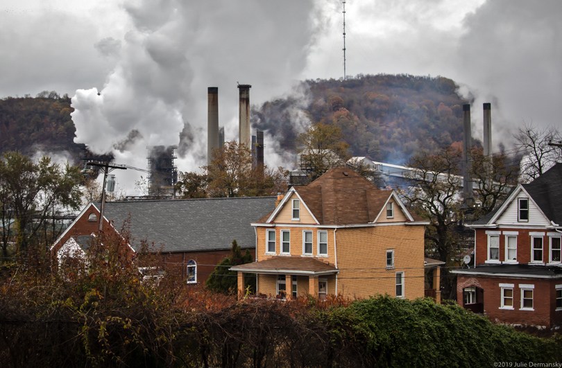 Emissions rising from smokestacks from U.S. Steel's Clairton coking plant