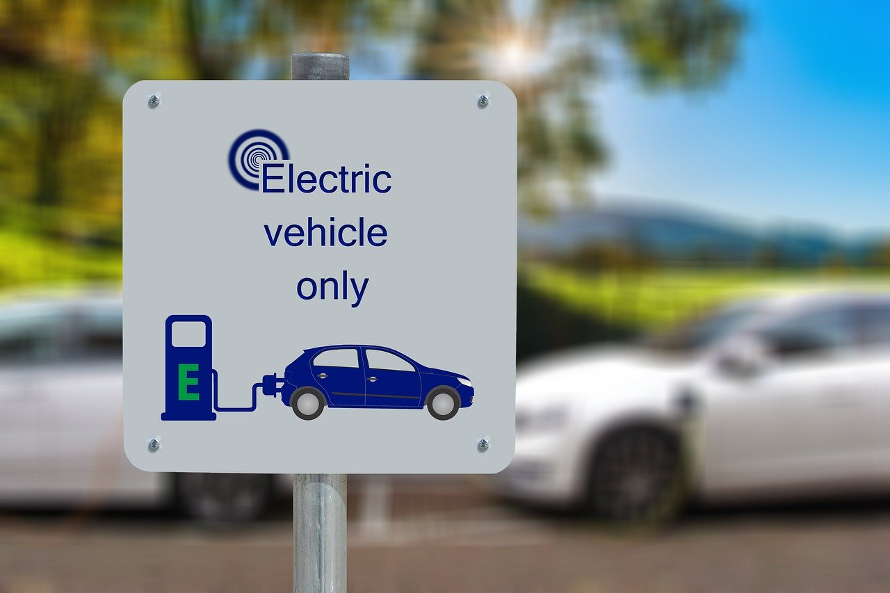 Electric car charging station sign
